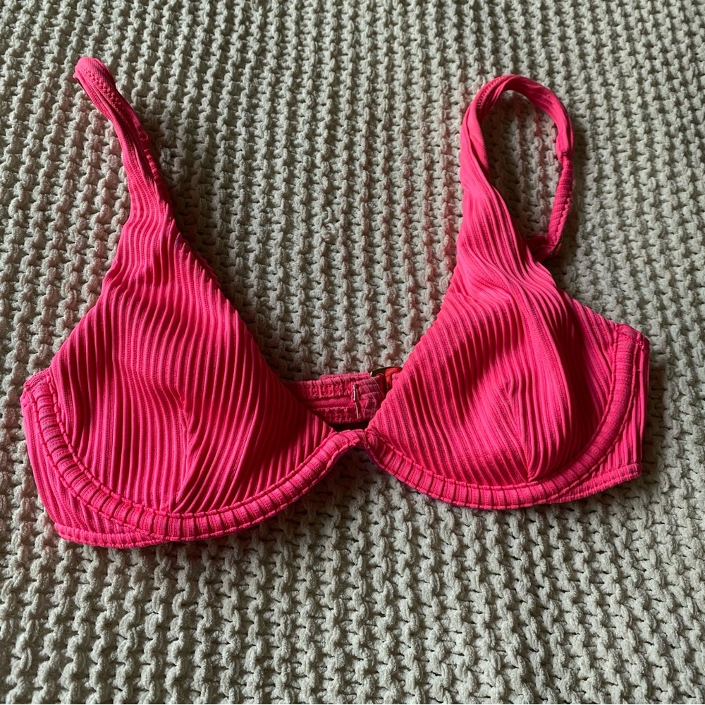 Hot pink underwire bikini top